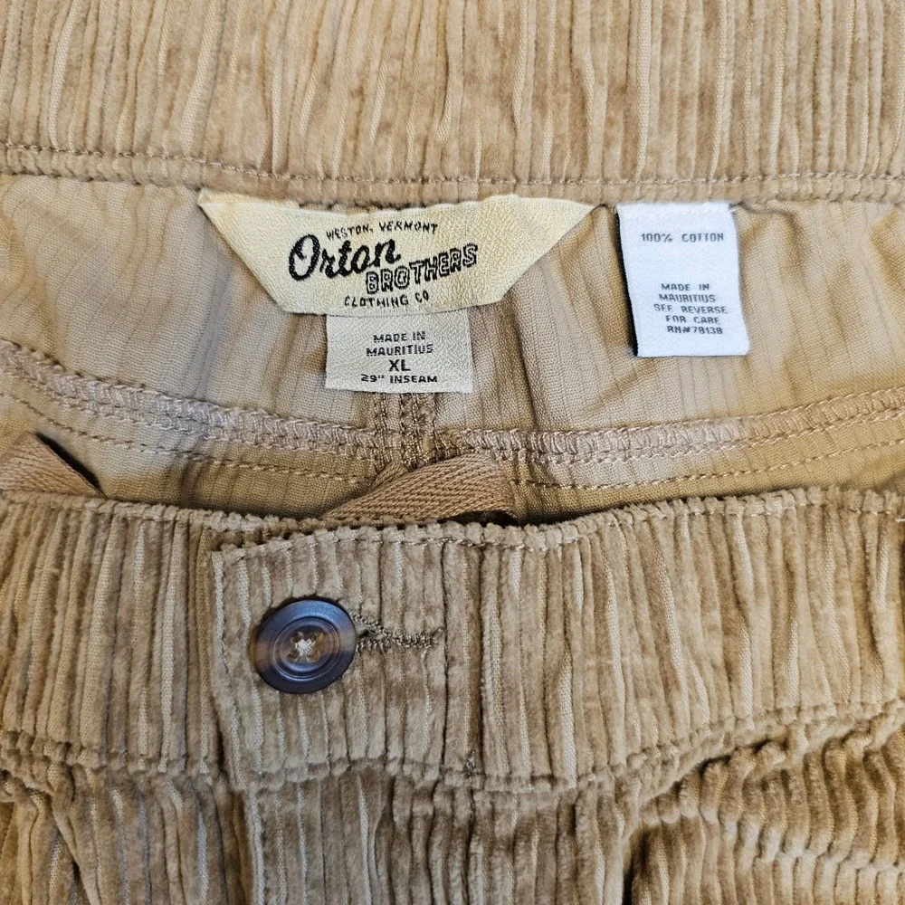 Orton Brothers Clothing Co‎ Baggy Corduroy Pants Beige Stretch Waist XL